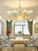 GobekUsa Crystal Chandelier: Chinese Ceramic Living Room Luxe Lighting