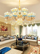 GobekUsa Crystal Chandelier: Chinese Ceramic Living Room Luxe Lighting