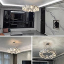 GobekUsa Crystal Chandelier Chrome Ceiling Pendant Light Fixture for Modern Luxury Living Home Décor