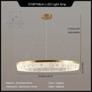 GobekUsa Crystal Chandelier Circular Pendant Light for Modern French Style Dining-Table Decor