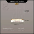 GobekUsa Crystal Chandelier Circular Pendant Light for Modern French Style Dining-Table Decor