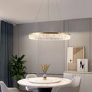 GobekUsa Crystal Chandelier Circular Pendant Light for Modern French Style Dining-Table Decor
