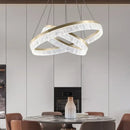 GobekUsa Crystal Chandelier Circular Pendant Light for Modern French Style Dining-Table Decor