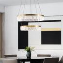 GobekUsa Crystal Chandelier Circular Pendant Light for Modern French Style Dining-Table Decor