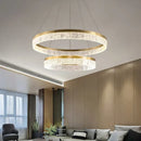 GobekUsa Crystal Chandelier Circular Pendant Light for Modern French Style Dining-Table Decor