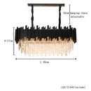 GobekUsa Crystal Chandelier: Dimmable Gold/Black Stainless Steel Hanging Lamp