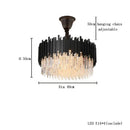 GobekUsa Crystal Chandelier: Dimmable Gold/Black Stainless Steel Hanging Lamp