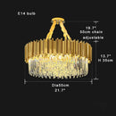 GobekUsa Crystal Chandelier: Dimmable Gold/Black Stainless Steel Hanging Lamp