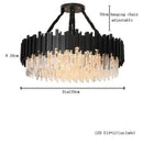 GobekUsa Crystal Chandelier: Dimmable Gold/Black Stainless Steel Hanging Lamp