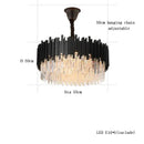 GobekUsa Crystal Chandelier: Dimmable Gold/Black Stainless Steel Hanging Lamp