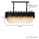 GobekUsa Crystal Chandelier: Dimmable Gold/Black Stainless Steel Hanging Lamp