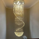 GobekUsa Crystal Chandelier Double Staircase LED Pendant Lights for Stylish Hotel & Villa Hall