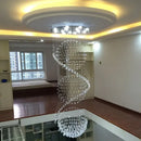 GobekUsa Crystal Chandelier Double Staircase LED Pendant Lights for Stylish Hotel & Villa Hall
