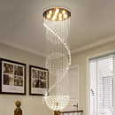 GobekUsa Crystal Chandelier Double Staircase LED Pendant Lights for Stylish Hotel & Villa Hall