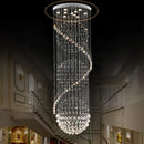 GobekUsa Crystal Chandelier Double Staircase LED Pendant Lights for Stylish Hotel & Villa Hall