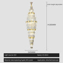 GobekUsa Crystal Chandelier: Duplex Building Spiral Staircase Contemporary Light Luxury Fixture