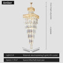 GobekUsa Crystal Chandelier: Duplex Villa Spiral Staircase Pendant Light