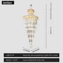 GobekUsa Crystal Chandelier: Duplex Villa Spiral Staircase Pendant Light