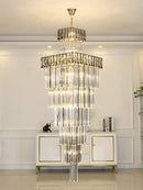 GobekUsa Crystal Chandelier: Duplex Villa Spiral Staircase Pendant Light