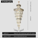 GobekUsa Crystal Chandelier: Duplex Villa Spiral Staircase Pendant Light