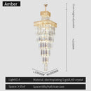 GobekUsa Crystal Chandelier: Duplex Villa Spiral Staircase Pendant Light