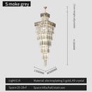 GobekUsa Crystal Chandelier: Duplex Villa Spiral Staircase Pendant Light