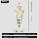 GobekUsa Crystal Chandelier: Duplex Villa Spiral Staircase Pendant Light