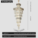 GobekUsa Crystal Chandelier: Duplex Villa Spiral Staircase Pendant Light