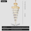 GobekUsa Crystal Chandelier: Duplex Villa Spiral Staircase Pendant Light