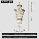 GobekUsa Crystal Chandelier: Duplex Villa Spiral Staircase Pendant Light