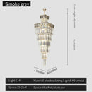 GobekUsa Crystal Chandelier: Duplex Villa Spiral Staircase Pendant Light