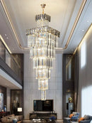 GobekUsa Crystal Chandelier: Duplex Villa Spiral Staircase Pendant Light