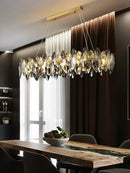 GobekUsa Crystal Chandelier: Elegant Ceiling Hanging Light for Living Room & Dining Table