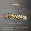 GobekUsa Crystal Chandelier: Elegant Ceiling Hanging Light for Living Room & Dining Table