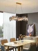 GobekUsa Crystal Chandelier: Elegant Ceiling Hanging Light for Living Room & Dining Table