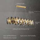 GobekUsa Crystal Chandelier: Elegant Ceiling Hanging Light for Living Room & Dining Table