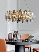 GobekUsa Crystal Chandelier: Elegant Ceiling Hanging Light for Living Room & Dining Table