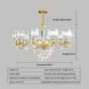 GobekUsa Crystal Chandelier: Elegant European Garden Lamp for Living Room, Bedroom