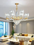 GobekUsa Crystal Chandelier: Elegant European Garden Lamp for Living Room, Bedroom