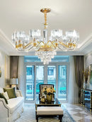 GobekUsa Crystal Chandelier: Elegant European Garden Lamp for Living Room, Bedroom