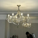GobekUsa Crystal Chandelier: Elegant France Chrome Pendent Lamp for Living Room, Dining Room, Bedroom