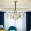 GobekUsa Crystal Chandelier: Elegant France Chrome Pendent Lamp for Living Room, Dining Room, Bedroom