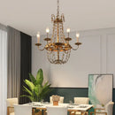 GobekUsa Crystal Chandelier: Elegant Iron Art Pendant for Dining Room, Living Room, and More