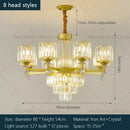 GobekUsa Crystal Chandelier: Elegant Light Luxury Villa Bedroom Living Room Lamp