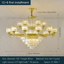 GobekUsa Crystal Chandelier: Elegant Light Luxury Villa Bedroom Living Room Lamp