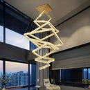 GobekUsa Crystal Chandelier: Elegant Living Room & Stair Pendant Light