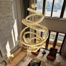 GobekUsa Crystal Chandelier: Elegant Living Room & Stair Pendant Light