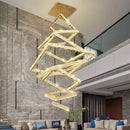 GobekUsa Crystal Chandelier: Elegant Living Room & Stair Pendant Light