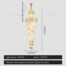GobekUsa Crystal Chandelier: Elegant minimalist duplex living room lighting with a touch of luxury.