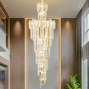 GobekUsa Crystal Chandelier: European Villa Hotel Luxury Hollow Building Middle Floor Lighting